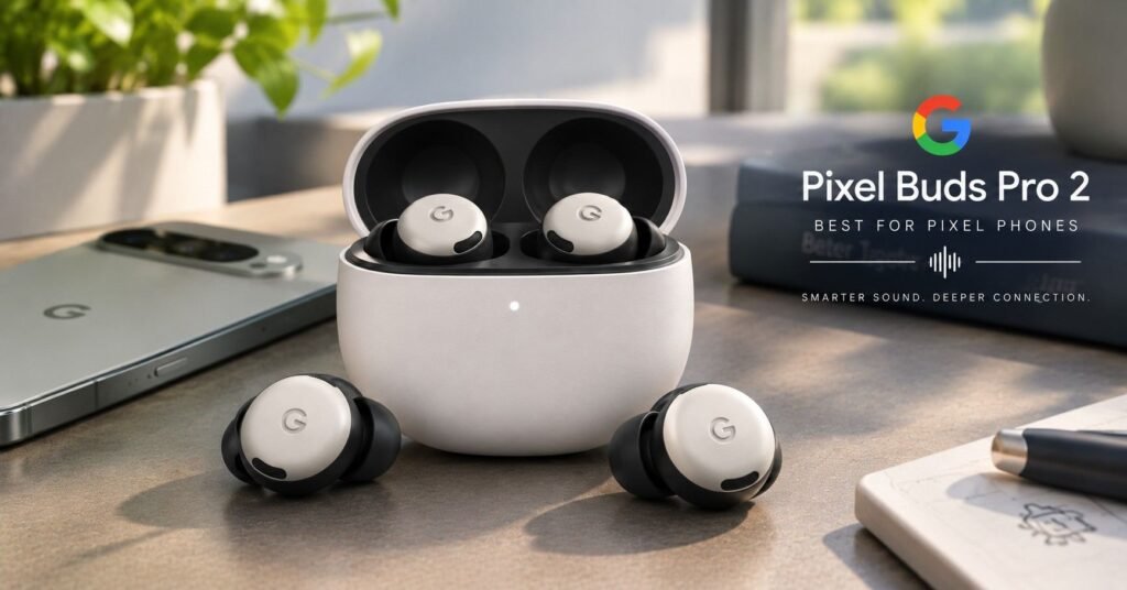 Google Pixel Buds Pro 2 3D render, best for pixel phones in our best wireless earbuds list